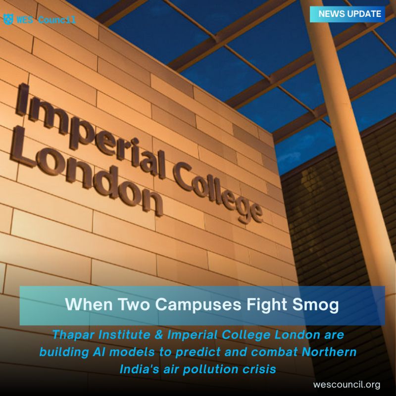 WES Council coverage of the Thapar Institute and Imperial College London AI collaboration on air-pollution research