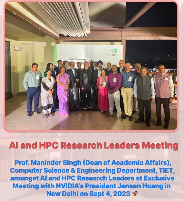 AI and HPC Research Leaders Meeting with NVIDIA leadership, New Delhi, September 2023